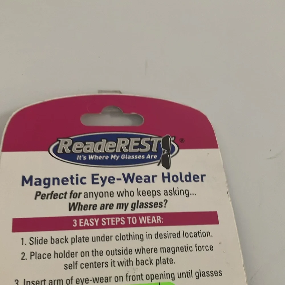 Readerest magnetic eyewear holder